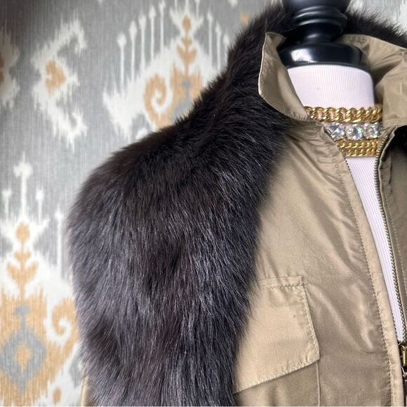 Ralph Lauren Espresso Brown Italian Shearling & Cashmere Blend Knit Scarf - Picture 14 of 16